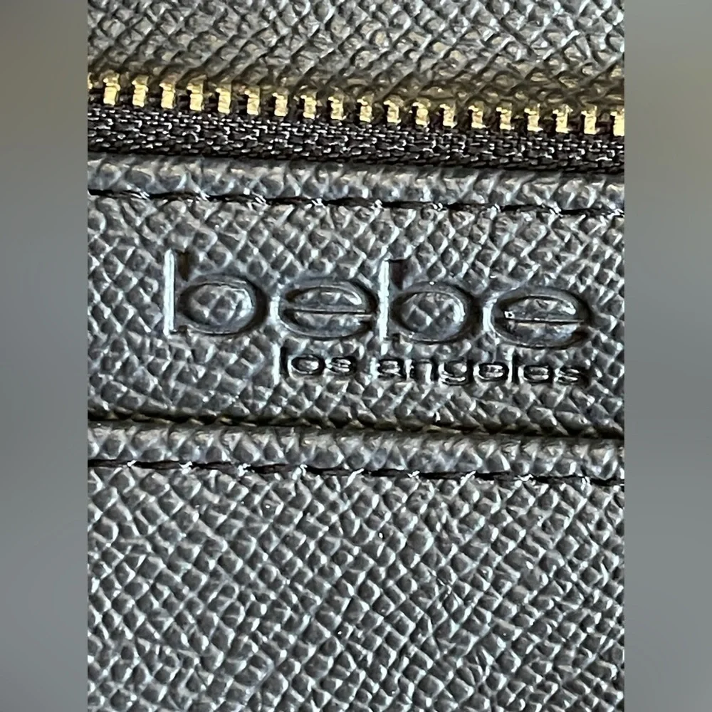 Bebe Los Angeles Women's Capri Monogram Flap Crossbody Bag • Black & Gray • EUC
